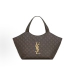 SAINT LAURENT\'s iconic ICARE handbag, tote bag, medium-sized handbag for women, light musk color